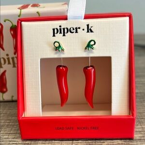Piper K Vibrant Red and Green Chili Pepper Earrings 🌶️